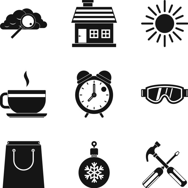 温暖的气氛图标设置简单的风格图片下载