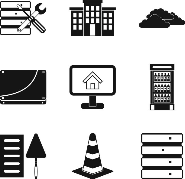 建造房子图标设置简单的风格图片下载