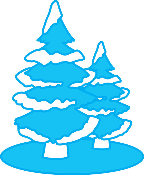 松树和雪图片下载