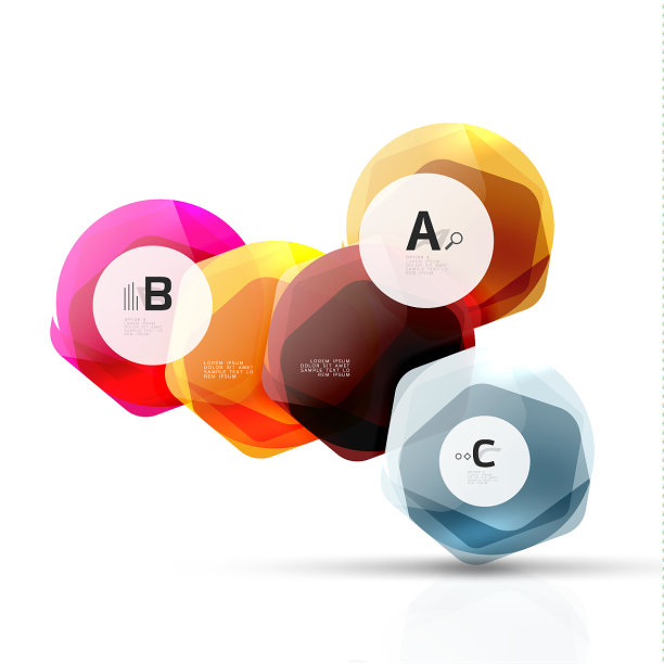 带有信息图选项的闪亮六边形图片下载