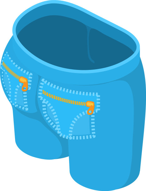 短牛仔裤图标等距3d风格图片下载