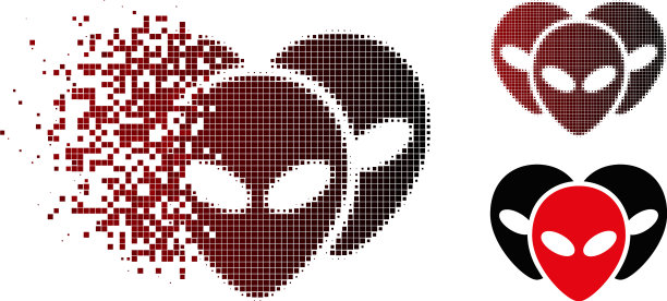 尘埃像素半色调外来访问者头像图标图片下载