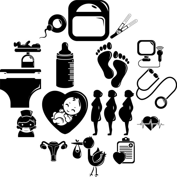 怀孕图标设置简单的风格图片下载