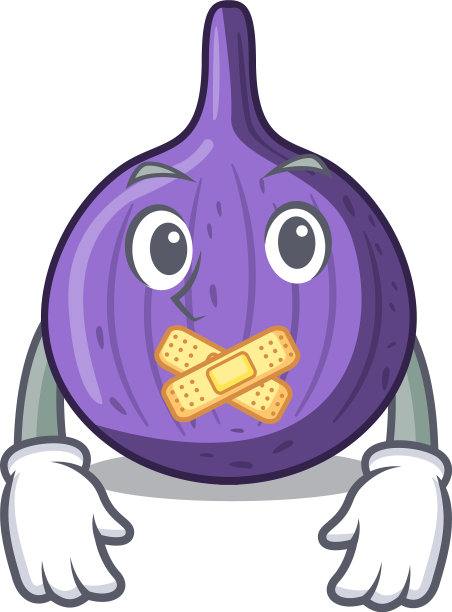 沉默可口的无花果果孤立吉祥物图片下载