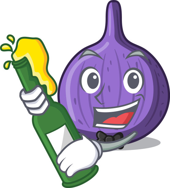 用啤酒可口的无花果果隔离吉祥物图片下载