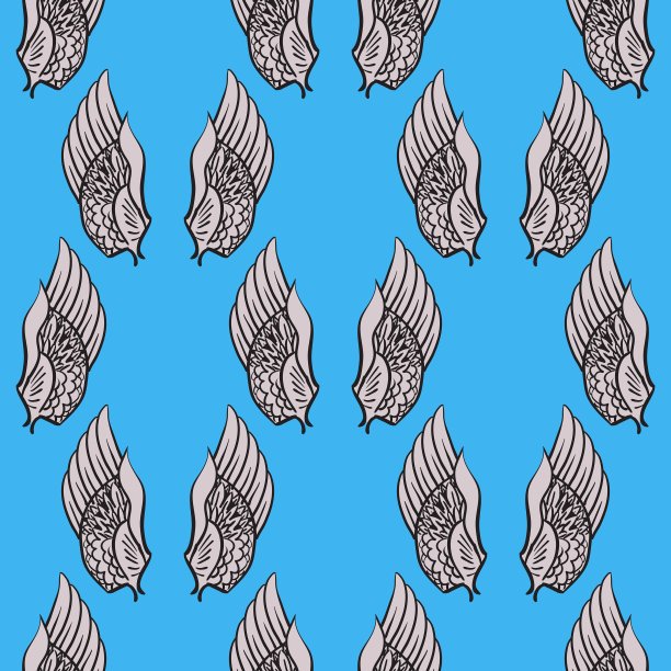 羽毛翼无缝图案图片下载