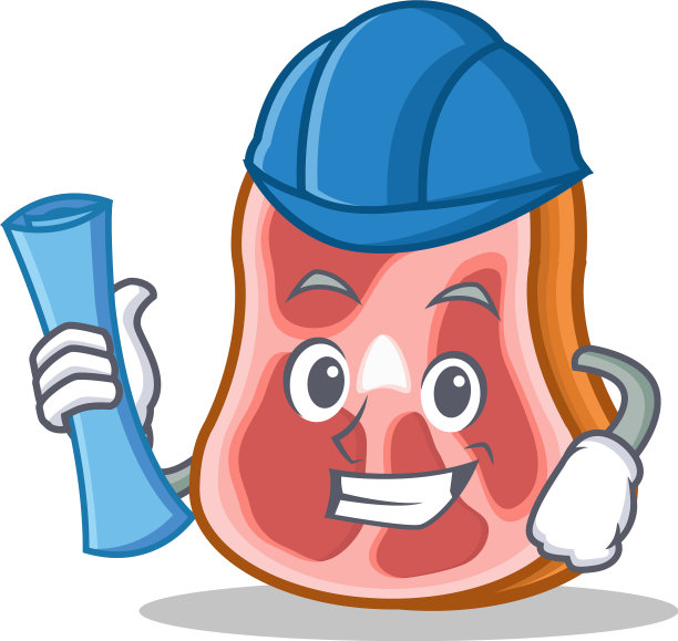 建筑师肉类人物卡通食品图片下载