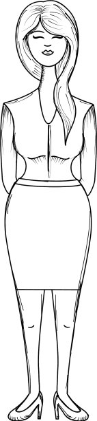 线条漂亮的女人的发型和优雅的穿着图片下载