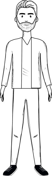 英俊的男子线胡子和优雅的穿着图片下载