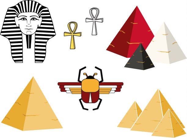 埃及十字章金字塔圣甲虫法老平式图片下载