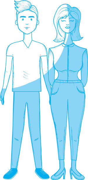 剪影好看的夫妇与发型和休闲图片下载