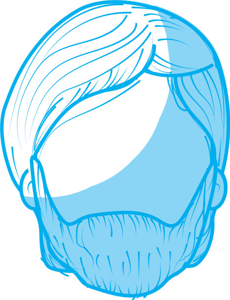 剪影好男人的脸，有胡子和胡子图片下载