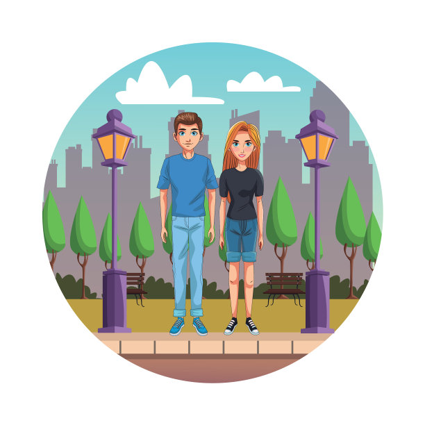 年轻夫妇卡通图片下载