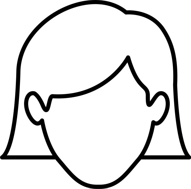 黑白轮廓的无脸的女人与头发图片下载