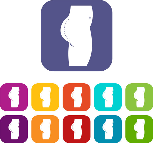 整形臀部图标设置平坦图片下载