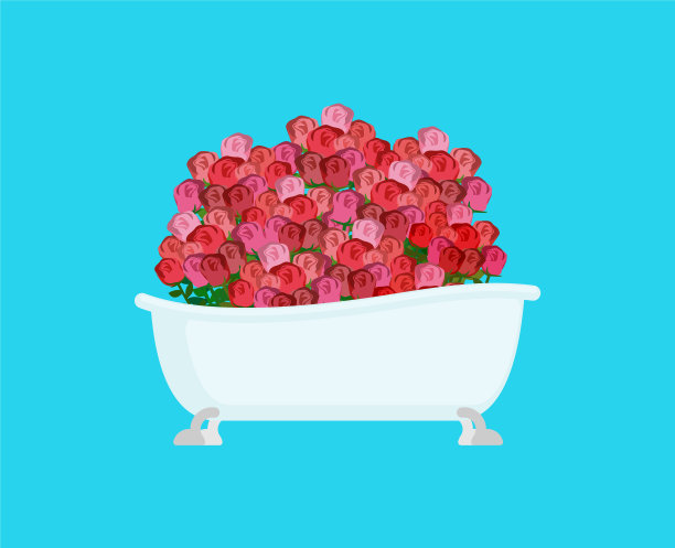 玫瑰沐浴着许多花图片下载