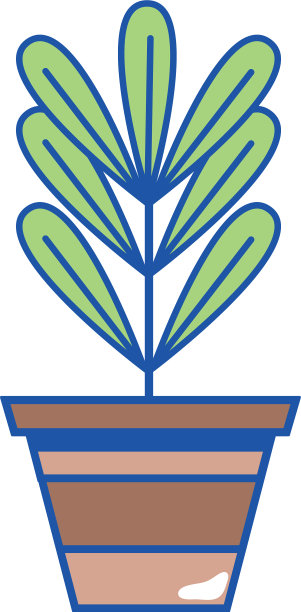 植物与叶内花盆设计图片下载