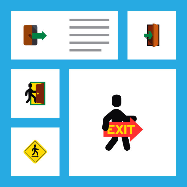 图标平面应急套出口方向图片下载