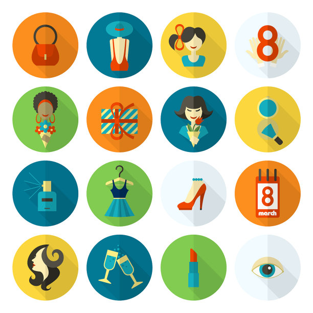 妇女节图标集图片下载