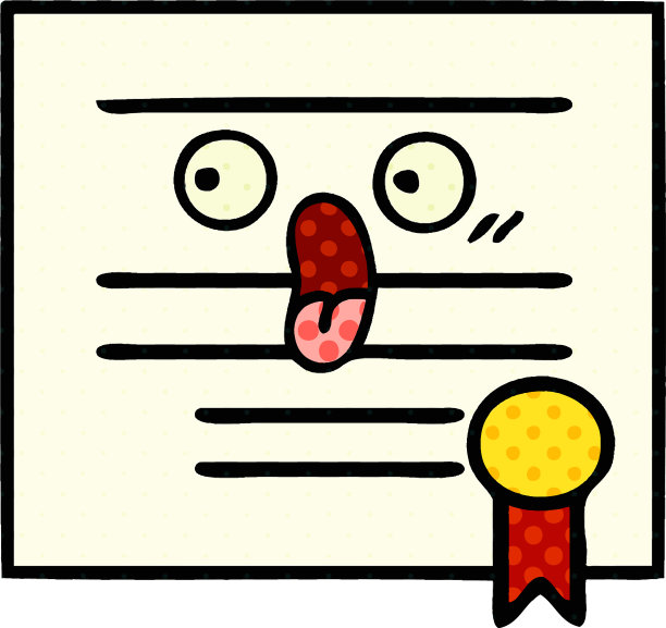 漫画风格的卡通毕业证书图片下载