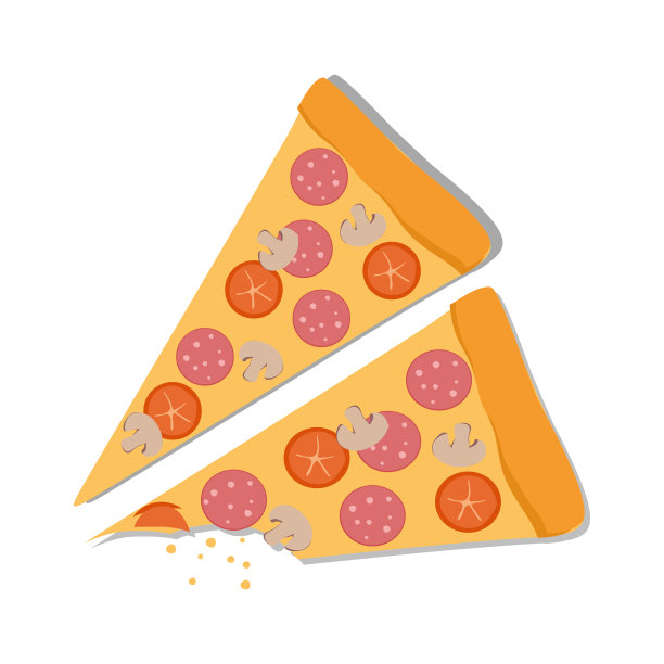 白色背景上的意大利辣香肠披萨图片下载