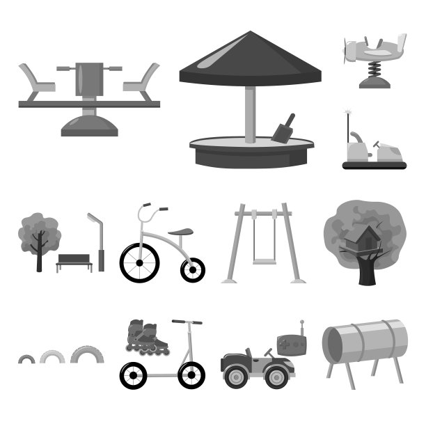 游乐场娱乐单色图标设置图片下载