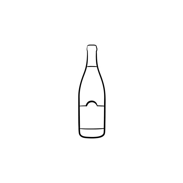 手绘葡萄酒瓶草图图标图片下载