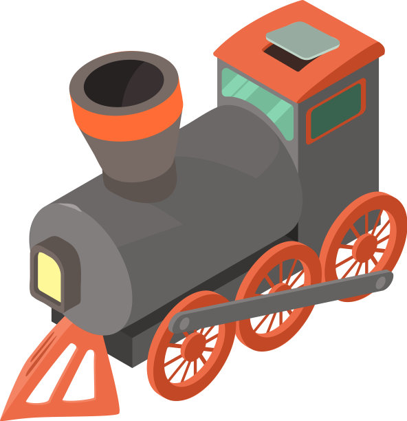 火车图标等距3d风格图片下载