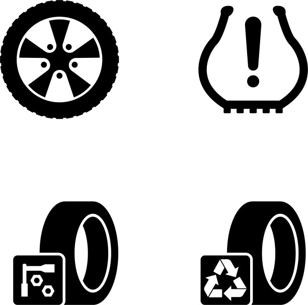 轮胎轮子磁盘简单相关图标图片下载