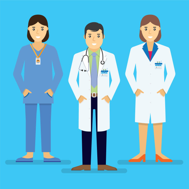 医生和其他医院工作人员站在一起图片下载