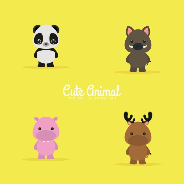 可爱的卡通动物图片下载