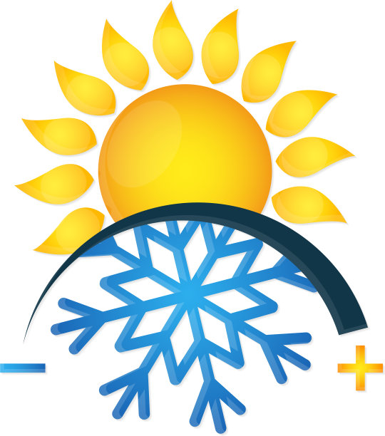 空调象征雪花和阳光图片下载