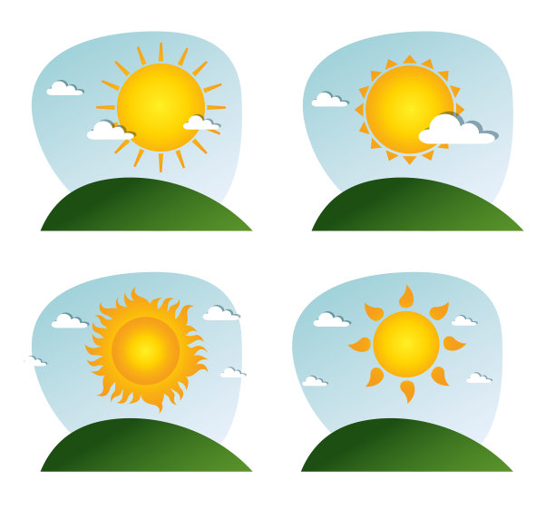 景观与太阳和云的设计图片下载