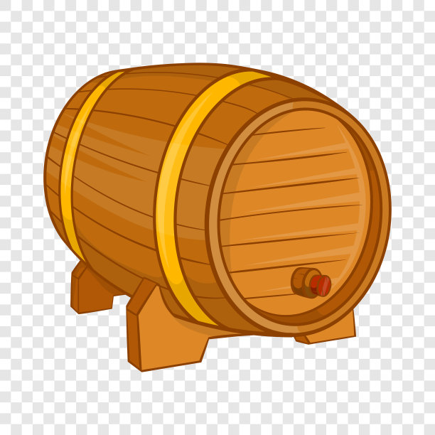 木桶啤酒图标卡通风格图片下载