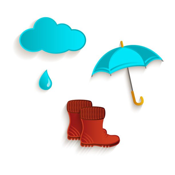 卡通秋季标志物体设置孤立图片下载