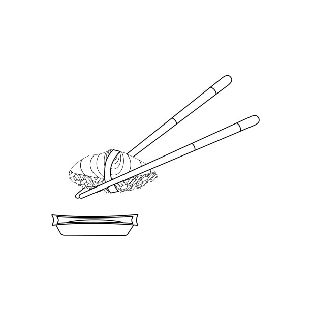 用筷子夹着寿司和鲑鱼图片下载
