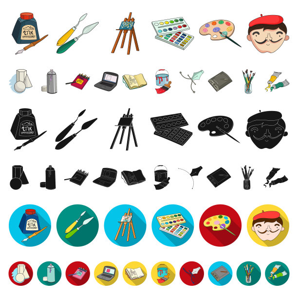 画家和绘制卡通图标设置图片下载