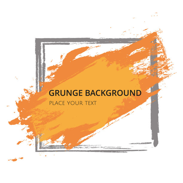 橙色手画艺术干笔触grunge图片下载