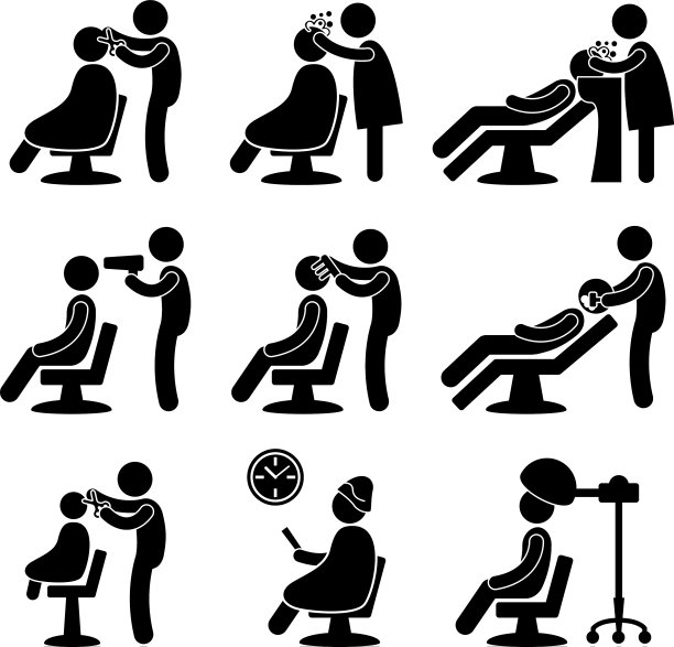 理发师理发沙龙发型师标志标志图片下载