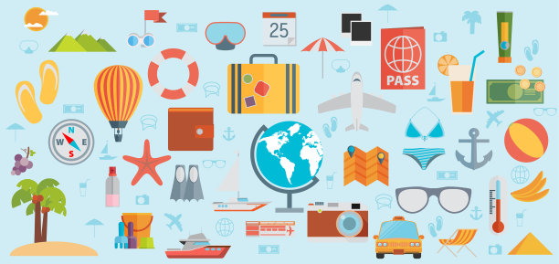 旅游度假平面设计集旅游概念图片下载