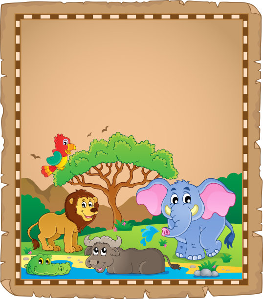 非洲动物的羊皮纸2图片下载