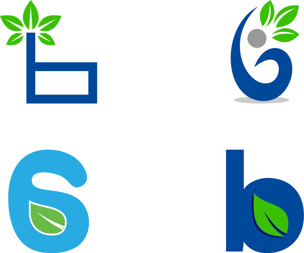 叶子B字母logo合集图片下载