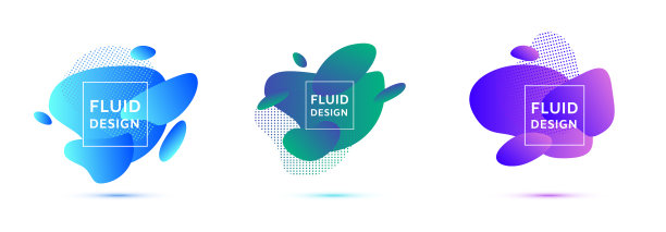 一套彩色元素梯度抽象形状图片下载