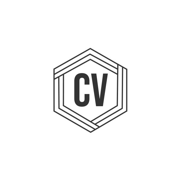 首字母CV标志模板设计图片下载