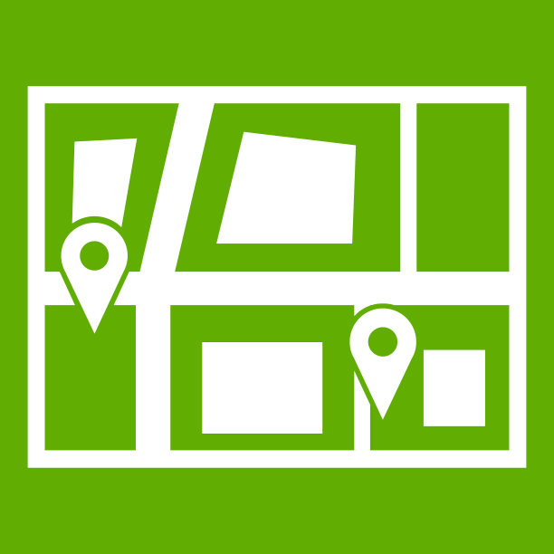 出租车图标绿色的地理位置图片下载