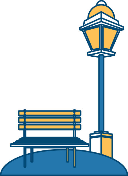 椅子和路灯图片下载