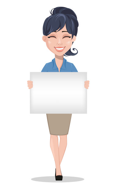 拿着空白牌的女商人图片下载