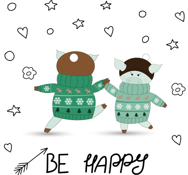 跳舞猪卡片图片下载