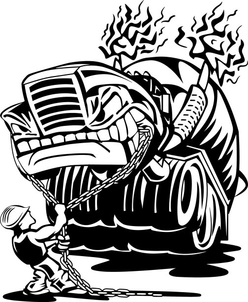 水泥搅拌车配司机卡通图片图片下载