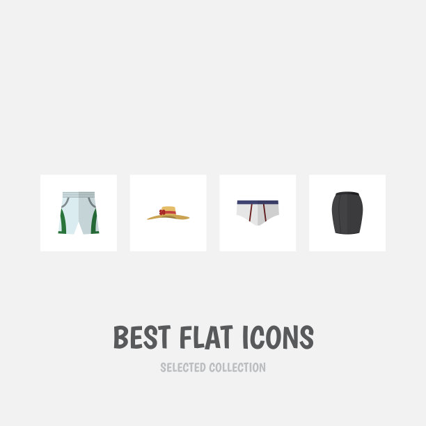 扁平的图标服装内衣集时尚图片下载